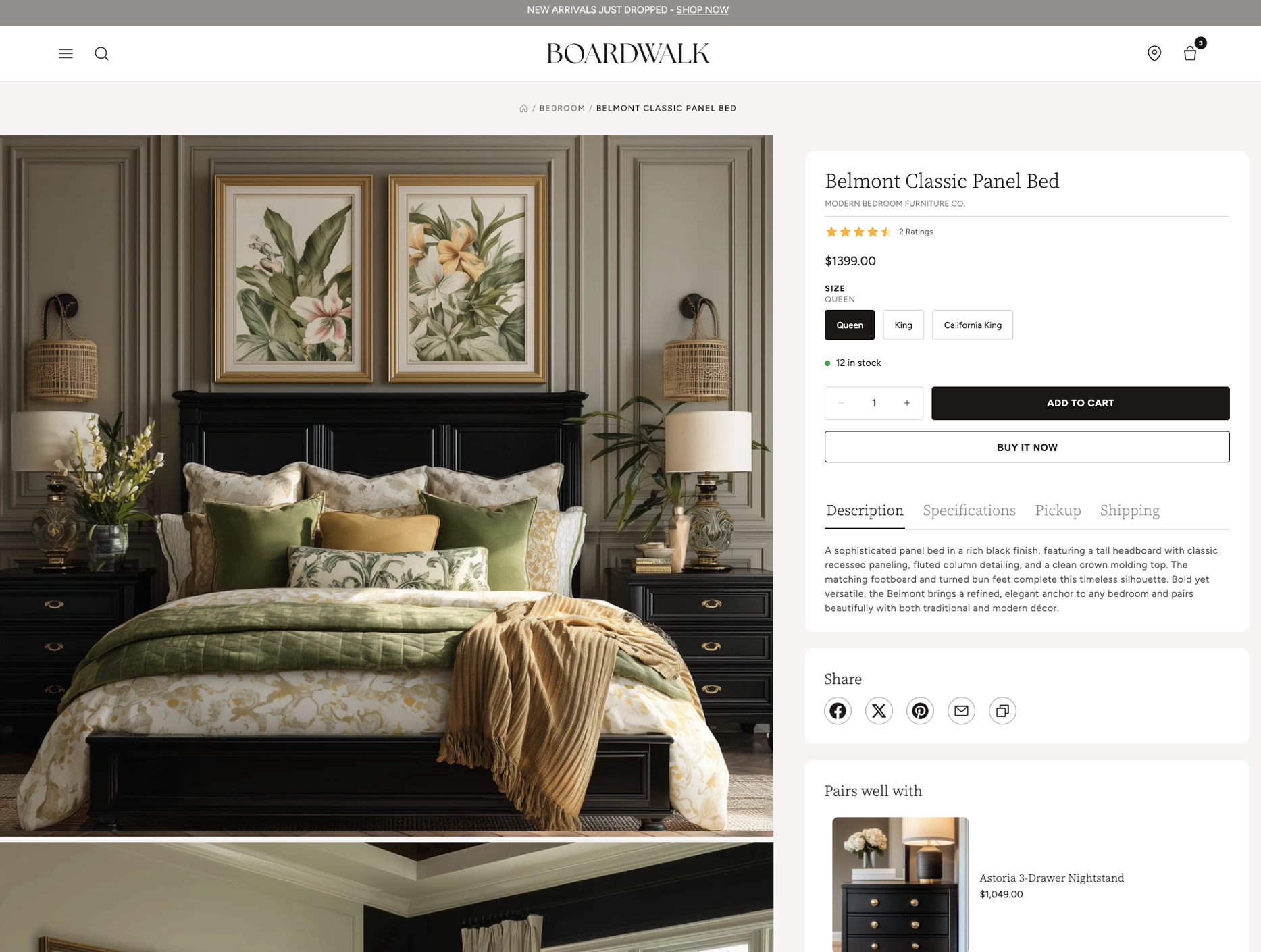 Boardwalk theme product page