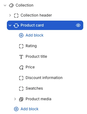 product card parent block