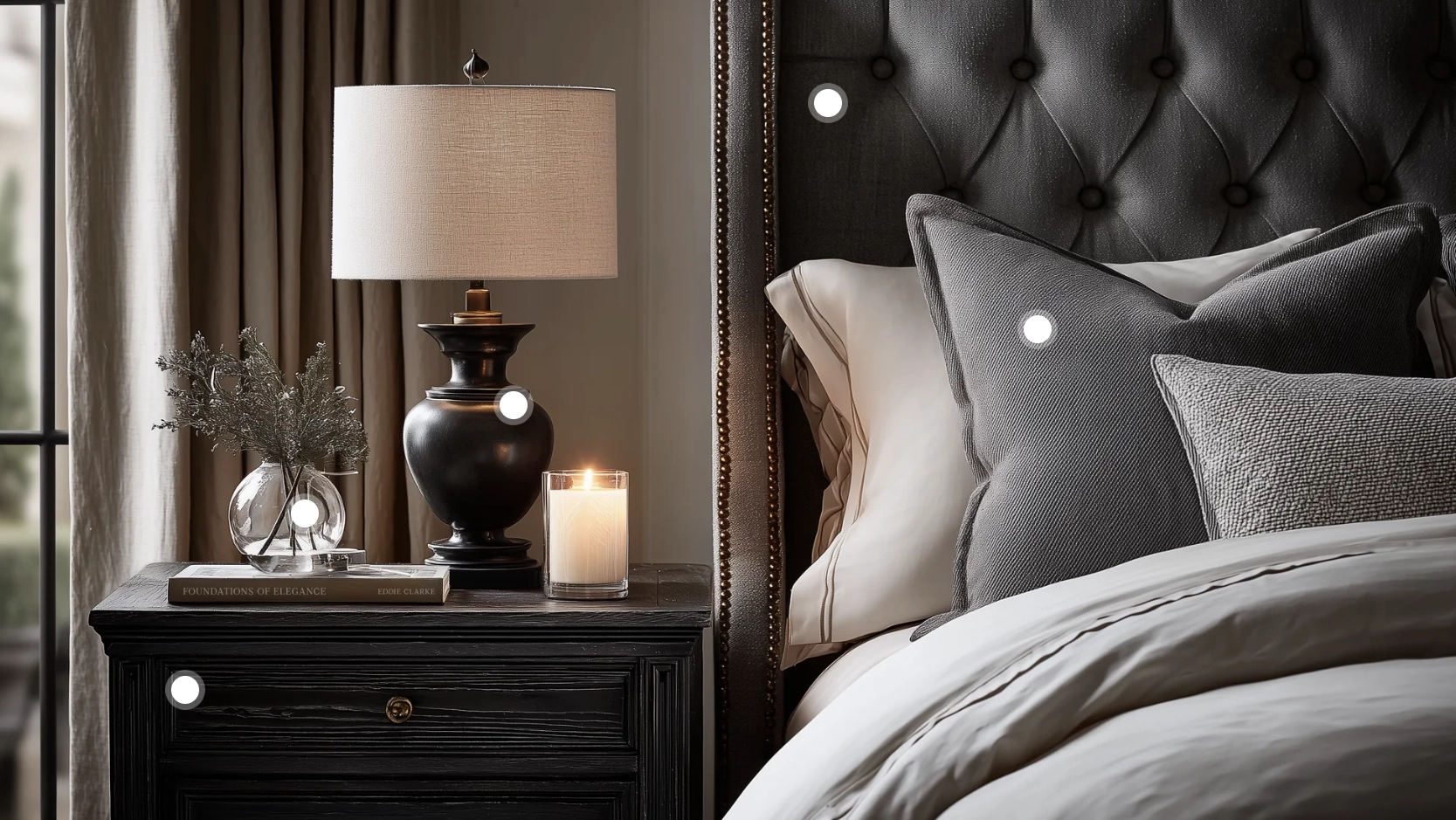 Product hotspots section with lifestyle image and hotspots