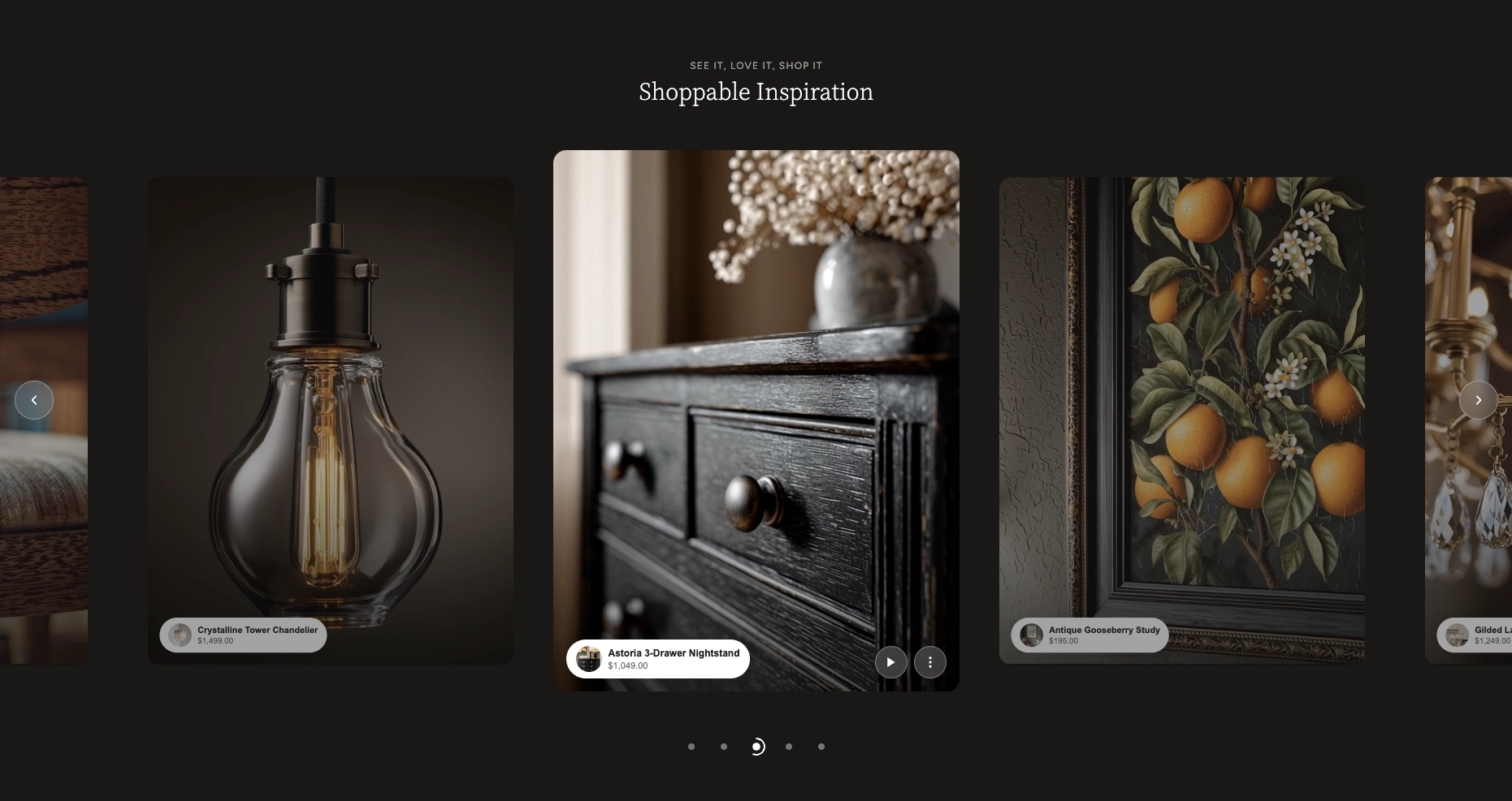 shoppable videos carousel
