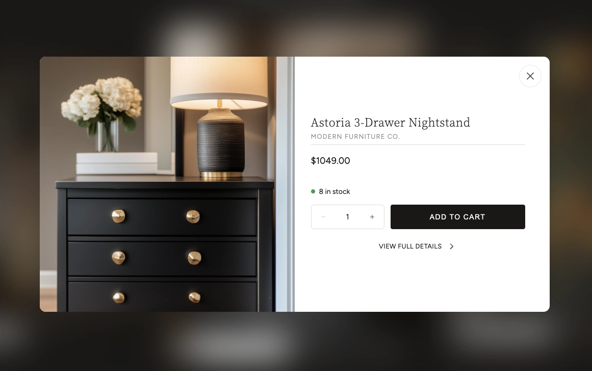 shoppable videos section settings