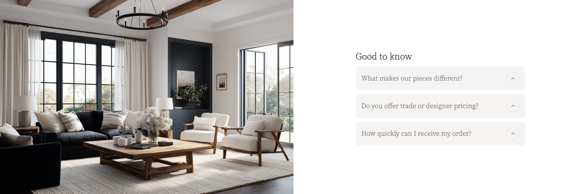 Split Content Image section showing image and text side by side