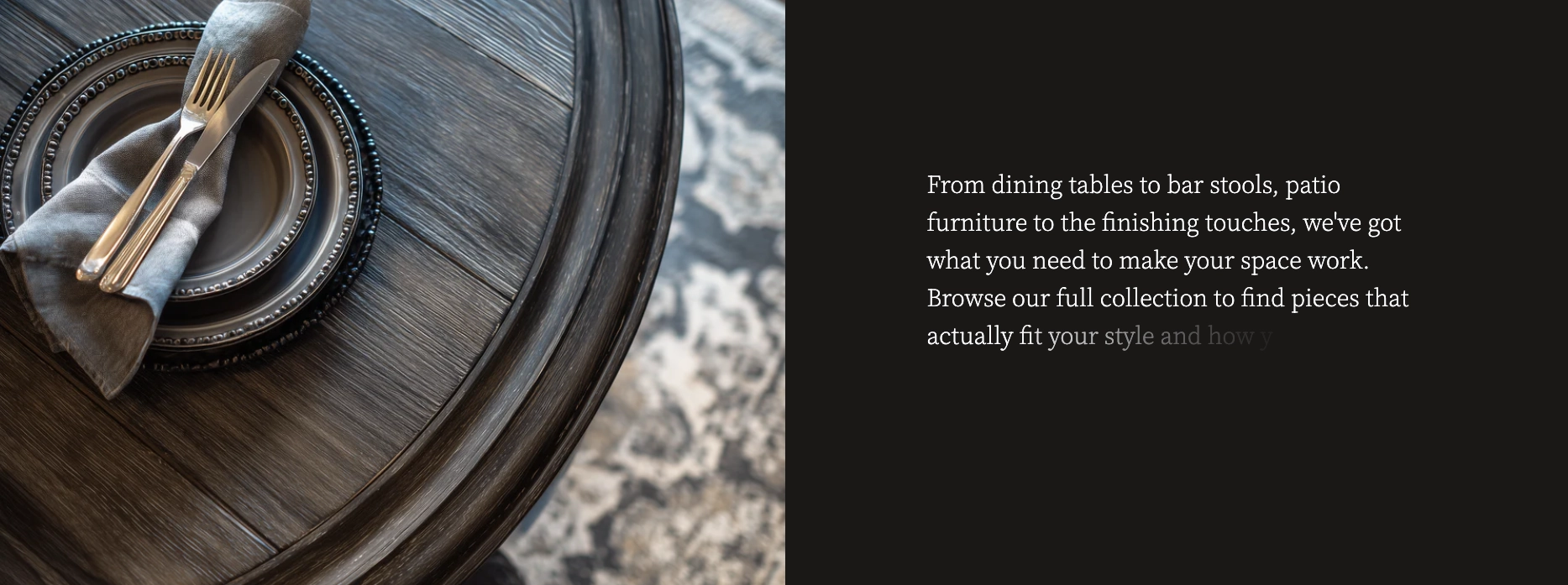 Split Content Image section with text and image blocks