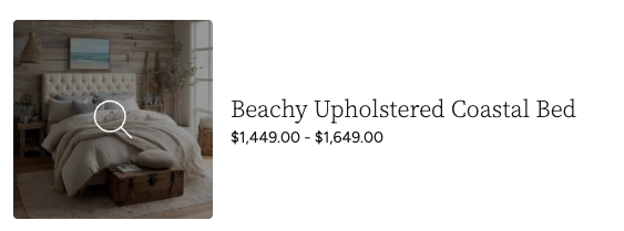 Product Quick View modal showing image gallery, variant selection, and Add to Cart