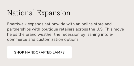 Event content area showing heading, description, and button