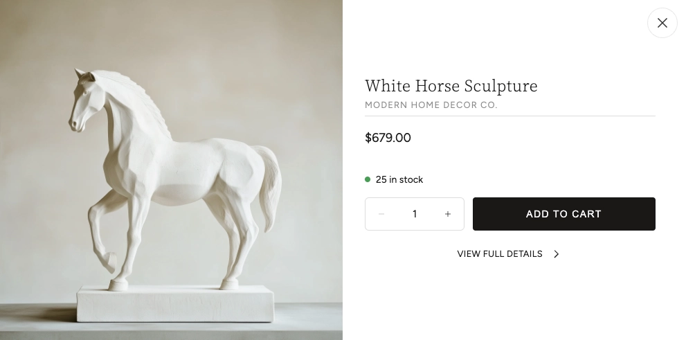 simple quick view modal