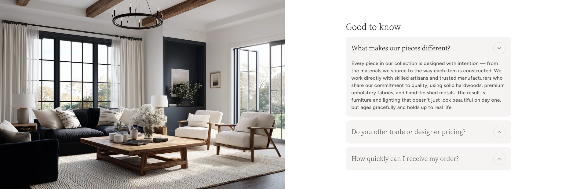 Split content layout