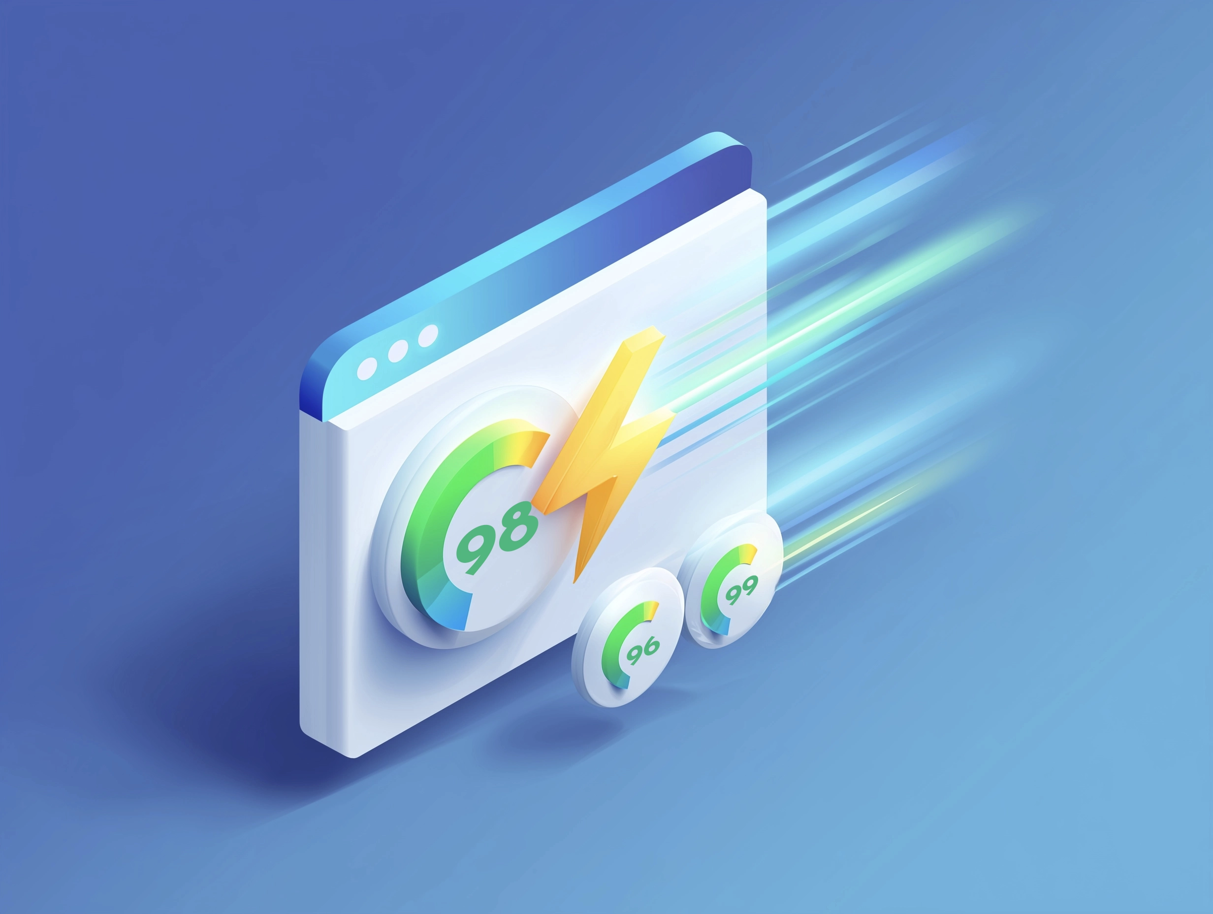 A performance metrics dashboard overlaying a fast-loading Shopify storefront, symbolizing the connection between speed and sales