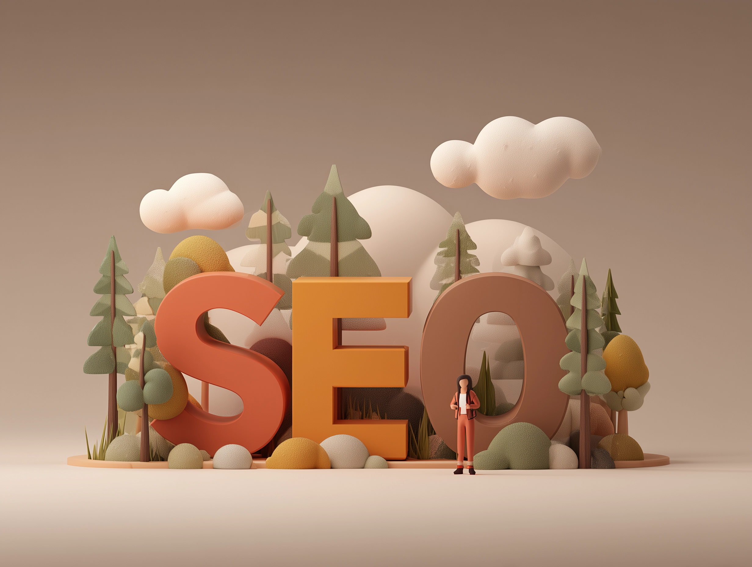 A conceptual illustration of search engine optimization elements flowing into a Shopify storefront, representing organic discovery and visibility